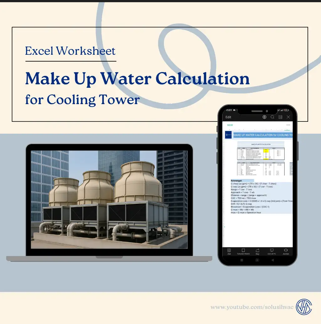 Excel Worksheet Make Up Water Calculation for Cooling Tower