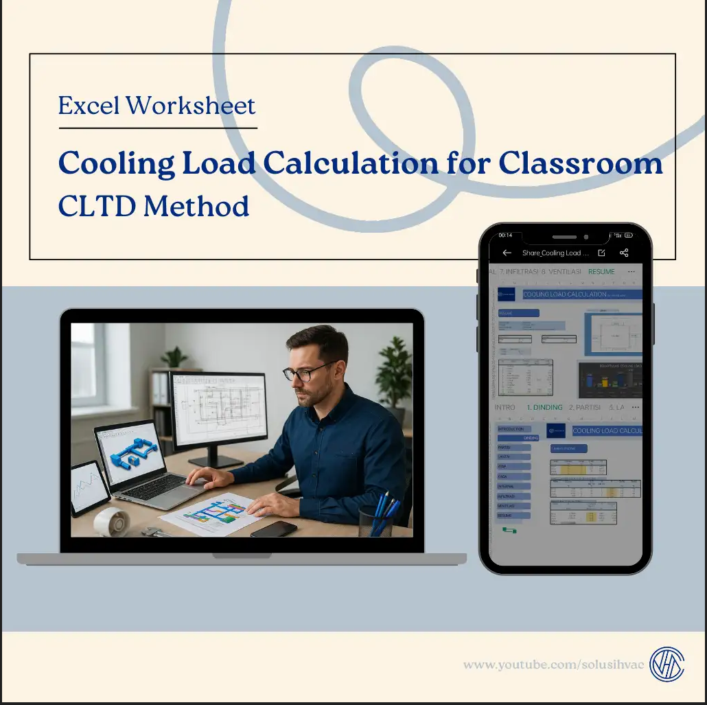 Excel Worksheet Cooling Load Calculation CLTD Method
