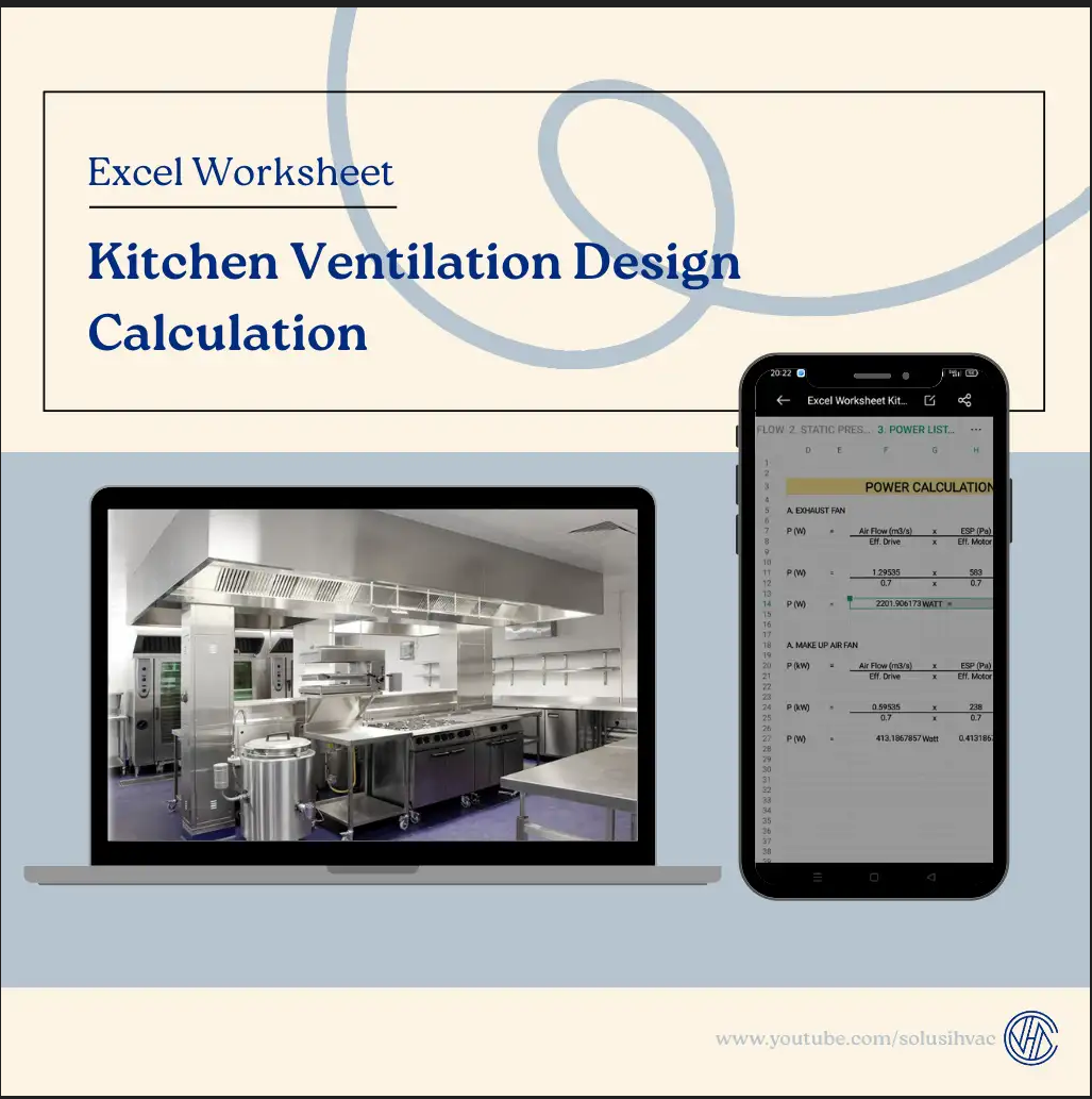 Excel Worksheet Kitchen Ventilation Design Calculation